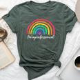 Cute Rainbow Paraprofessional Teacher Back To School Bella Canvas T-shirt Heather Forest