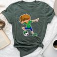 Dabbing Soccer Girl Brazil Brazilian Flag Jersey Bella Canvas T-shirt Heather Forest