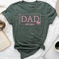 Dad Established Est 2024 Girl Newborn Daddy Father Bella Canvas T-shirt Heather Forest