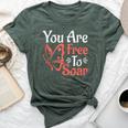 You Are Free To Soar Entomology Butterfly Lovers Quote Bella Canvas T-shirt Heather Forest