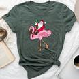 Christmas In July Santa Claus Flamingo Summer Bella Canvas T-shirt Heather Forest