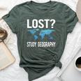 Geography Teacher Lost Study Geography Bella Canvas T-shirt Heather Forest