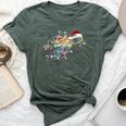 Santa Hat Sea Turtle Christmas Lights Family Matching Bella Canvas T-shirt Heather Forest