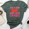 Girls-Love-Crab Eating-Macaque Crab-Crawfish-Lover Bella Canvas T-shirt Heather Forest
