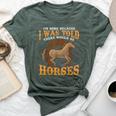 Horse I Was Told There Would Be Horses Equestrian Bella Canvas T-shirt Heather Forest