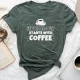 Hydrology Starts With Coffee Bella Canvas T-shirt Heather Forest