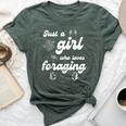 I'm Just A Girl Who Loves Foraging Edible Plants Mushrooms Bella Canvas T-shirt Heather Forest