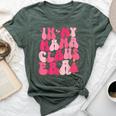 In My Mama Claus Era Groovy Christmas Mama Claus Bella Canvas T-shirt Heather Forest