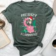 Merry Flaminmas Flamingo Lover Christmas Holiday Season Bella Canvas T-shirt Heather Forest