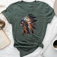 Native American Indian Headpiece Feathers For And Women Bella Canvas T-shirt Heather Forest