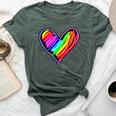 Neon Rainbow Heart Love Pride Lgbqt Rally Bella Canvas T-shirt Heather Forest