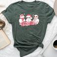 Pink Christmas Snowman Groovy Chillin With My Snowmies Pjs Bella Canvas T-shirt Heather Forest