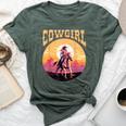 Rodeo Western Country Southern Cowgirl Hat Cowgirl Bella Canvas T-shirt Heather Forest