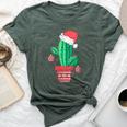 Santa's Hat Cactus Sweater Christmas Party Xmas Holidays Bella Canvas T-shirt Heather Forest