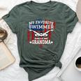 Swim Grandma Us American Flag Swimming Bella Canvas T-shirt Heather Forest