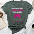 Never Underestimate A Girl Playing Video Games Bella Canvas T-shirt Heather Forest