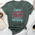 Never Underestimate A Girl Who Plays Hockey Vintage Bella Canvas T-shirt Heather Forest