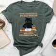 Never Underestimate An Old With Cats & Colored Pencils Bella Canvas T-shirt Heather Forest