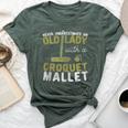 Never Underestimate An Old Lady With A Croquet Mallet Bella Canvas T-shirt Heather Forest