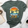 Never Underestimate An Old Man On A Jet Ski Lover Jet Crew Bella Canvas T-shirt Heather Forest