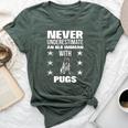 Never Underestimate An Old Woman With Pugs Bella Canvas T-shirt Heather Forest