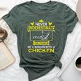 Never Underestimate The Power Of Woman With Chicken Farmer T Bella Canvas T-shirt Heather Forest