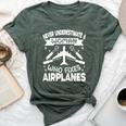 Never Underestimate A Woman Who Fixes Airplanes Mechanic Bella Canvas T-shirt Heather Forest