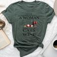 Never Underestimate A Woman Who Loves Cats And Wine Bella Canvas T-shirt Heather Forest