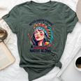 Never Underestimate A Woman With Native Blood Feathers Bella Canvas T-shirt Heather Forest