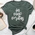 In Vino Veritas Latin Truth In Wine Bella Canvas T-shirt Heather Forest