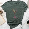 Watercolor Glass Of Martini Cocktails Wine Shot Alcoholic Bella Canvas T-shirt Heather Forest