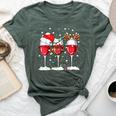 Wine Christmas Santa Hat Xmas Lights Reindeer Antlers Bella Canvas T-shirt Heather Forest