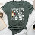 Wine And Maine Coon Cat Mom Or Cat Dad Idea Bella Canvas T-shirt Heather Forest