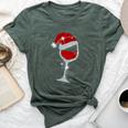 Wine Glasses Santa Hat Christmas Wine Lover Bella Canvas T-shirt Heather Mauve
