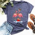 Flamingo Christmas Tree Lights Matching For Couples Bella Canvas T-shirt Heather Forest