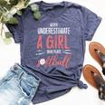 Never Underestimate A Girl Who Plays Softball Girl Bella Canvas T-shirt Heather Forest