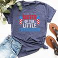 4Th Of July Birthday Sister Of The Little Firecracker Bella Canvas T-shirt Heather Navy
