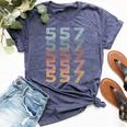 557 Mississippi Usa Multi Color Area Code Bella Canvas T-shirt Heather Navy