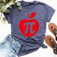 Apple Pi Day Math Nerd Pie Teacher 314 Bella Canvas T-shirt Heather Navy