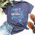 Aunt Of The Birthday Mermaid Family Matching Party Squad Bella Canvas T-shirt Heather Navy