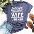 Back Off I Have A Crazy Peruvian Wife Husband Bella Canvas T-shirt Heather Navy