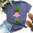 Beer Drinking Elf Matching Family Christmas Bella Canvas T-shirt Heather Navy