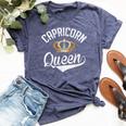 Capricorn Queen Zodiac Graphic Bday Christmas Mom Wife Bella Canvas T-shirt Heather Navy