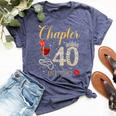 Chapter 40 Years Est 1982 40Th Birthday Red Rose Wine Crown Bella Canvas T-shirt Heather Navy