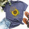Choose Kind Sunflower Deaf Asl American Sign Language Bella Canvas T-shirt Heather Navy