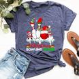 Christmas Bowling Squad Dabbing Santa Elf Bowling Tools Bella Canvas T-shirt Heather Navy
