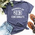 Cincinnati Ohio Vintage Retro Area Code Bella Canvas T-shirt Heather Navy