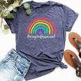 Cute Rainbow Paraprofessional Teacher Back To School Bella Canvas T-shirt Heather Navy