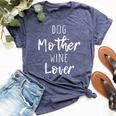 Dog Mother Wine Lover Cute Mom Drinking Christmas Bella Canvas T-shirt Heather Navy