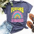 Future Stablehand Bright Retro Rainbow Occupation Bella Canvas T-shirt Heather Navy